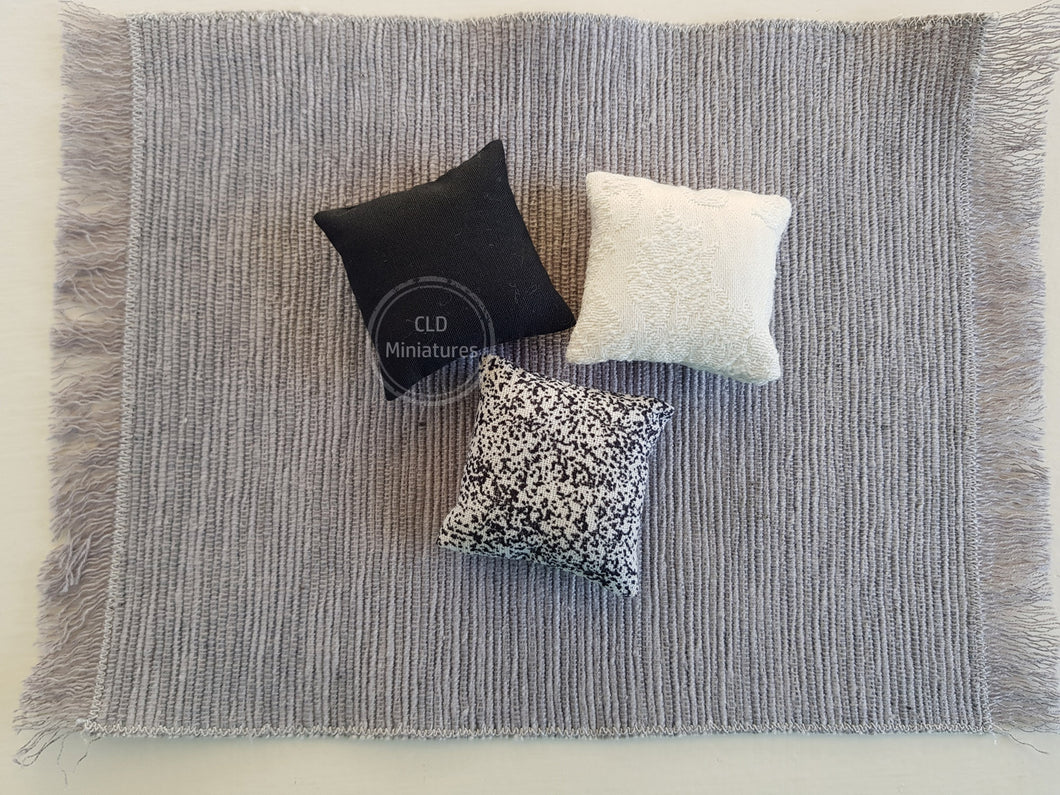 Set of 3 Black and Cream Mini Cushions