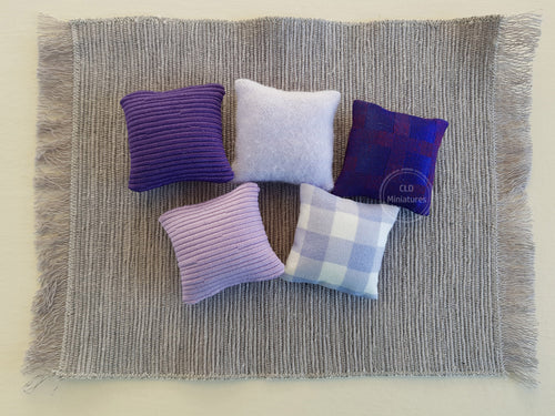 Set of 5 Purple and Lilac Cushions