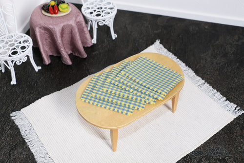 Set of 6 Yellow and Blue Gingham Placemats