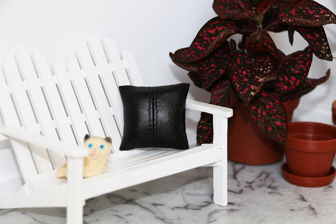 Black Faux Leather Cushion