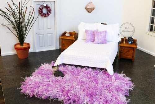 Lilac Fluffy Knitted Blanket