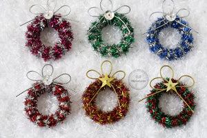 Sparkly Tinsel Wreath, 7 Colours