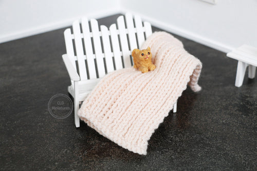Blush Pink Knitted Throw Blanket