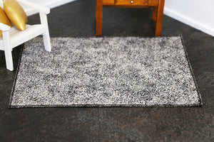 Black and Cream Patterned Rug