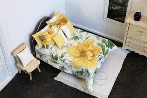 Yellow Floral Double Bed Comforter Set